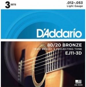 D'ADDARIO EJ11-3D Bronze Light 12-53