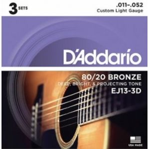 D'ADDARIO EJ13-3D Bronze Custom Light 11-52