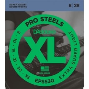 D'ADDARIO EPS530 Pro Steels Extra Super Light - .008 - .038