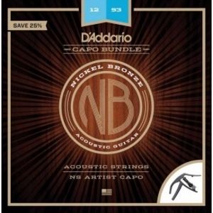 D'ADDARIO NB1253-CP10 Nickel Bronze Acoustic Light NS Artist Capo