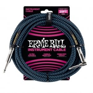 ERNIE BALL P06060 Braided Cable 25 SA Black Blue