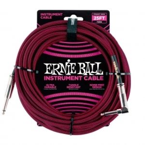 ERNIE BALL P06062 Braided Cable 25 SA Black Red