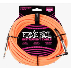 ERNIE BALL P06079 Braided Cable 10 SA Neon Orange