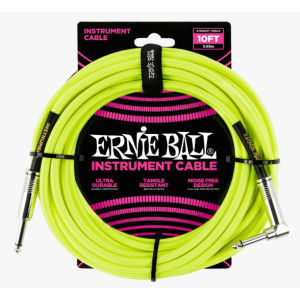 ERNIE BALL P06080 Braided Cable 10 SA Neon Yellow