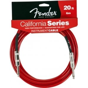 FENDER California Instrument Cable - Candy Apple Red 6m