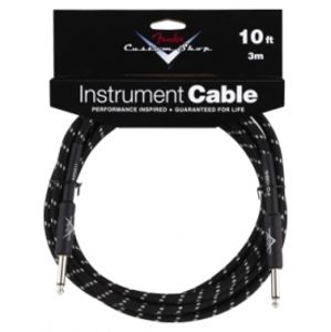 FENDER Custom Shop Performance Series Cable, 10', Black Tweed
