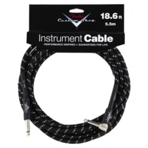 FENDER Custom Shop Performance Series Cable, 18.6',Angled, Black Tweed