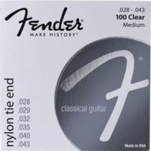 FENDER Nylon Acoustic 100 Clear/Silver Tie End - .028 - .043
