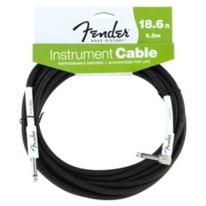 FENDER Performance Series Angle Instrument Cable Black, 18.6 ft 5.5M