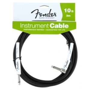 FENDER Performance Series Instrument Cable Angled, Black, 10 ft 3M