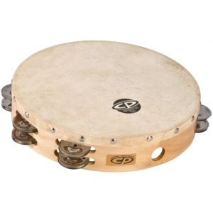 LATIN PERCUSSION CP380 10 Wood Headed Tambourine with Double Row Jingles