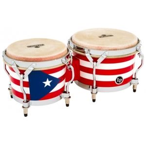 LATIN PERCUSSION Matador Wood Bongos - Puerto Rican Flag/Chrom