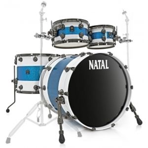 NATAL DRUMS Original UFX Maple - White Outer, Blue Sparkle Inlay