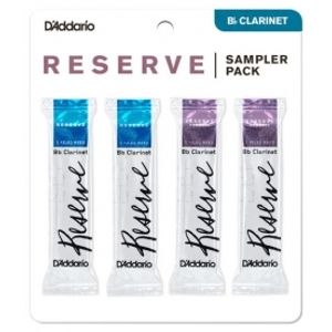 RICO DRS-C25 Reserve Reed Sampler Pack - Bb Clarinet 2.5/3.0 - 4-Pack