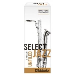 RICO RRS05BSX3S Select Jazz - Baritone Saxophone Reeds - Unfiled - 3 Soft - 5 Box