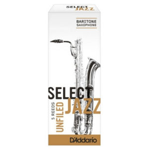 RICO RRS05BSX4S Select Jazz - Baritone Saxophone Reeds - Unfiled - 4 Soft - 5 Box