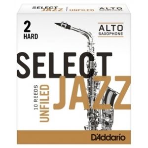 RICO RRS10ASX2H Select Jazz - Alto Saxophone Reeds - Unfiled - 2 Hard - 10 Box