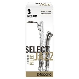 RICO RSF05BSX3M Select Jazz - Baritone Saxophone Reeds - Filed - 3 Medium - 5 Box