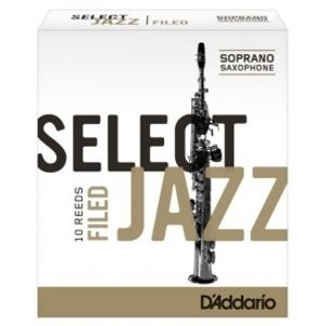 RICO RSF10SSX3S Select Jazz - Soprano Saxophone Reeds - Filed - 3 Soft - 10 Box