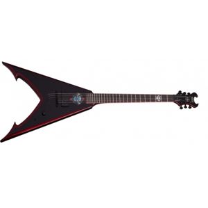 SCHECTER Mike Derks JAW V Black with Balsac Graphic and Red Metallic Red Edges